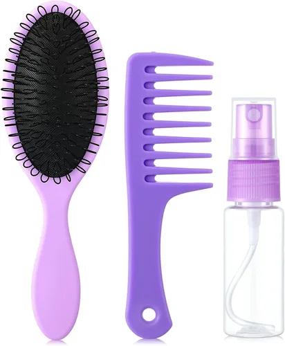 Vista 6 de Civaner - Juego de 3 cepillos para peluca de muñeca con botella rociadora Juego de peinado portátil, accesorios para muñecas de 18 pulgadas