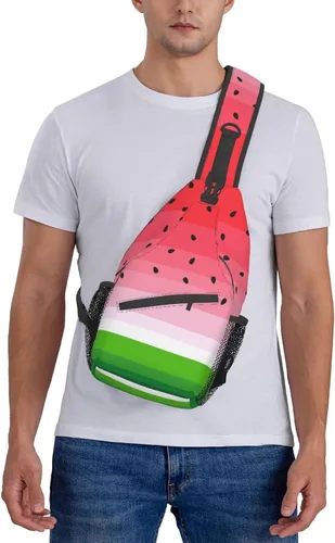 Vista 2 de Bolso bandolera impreso personalizado para mujeres y hombres, mochila cruzada para el hombro, bolsas de pecho, gimnasio, viajes, senderismo, mochila