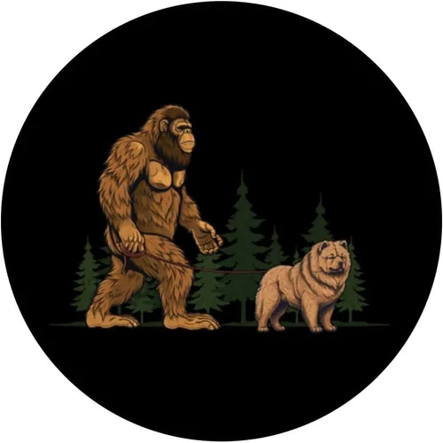 Vista 3 de Divertido Chow Chow Bigfoot Perro Paseador Perro Mamá Papá Niños PopSockets intercambiables PopGrip