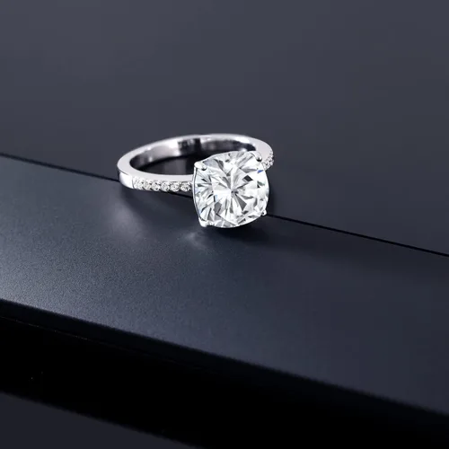 Vista 61 de Gem Stone King Anillo de compromiso de plata de ley 925 con piedra preciosa de corte cojín de 0.39 pulgadas Anillo de compromiso de aniversario