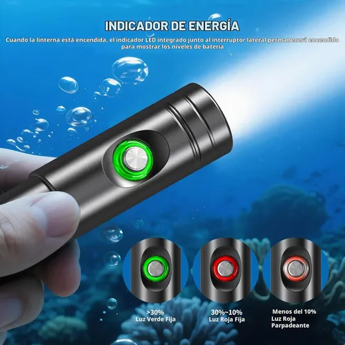 Vista 3 de WD12 - Linterna de buceo de 1400 lúmenes, color negro