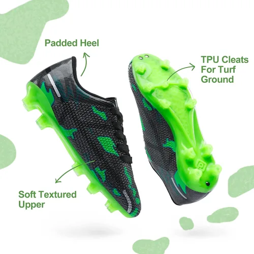 Vista 4 de DREAM PAIRS Tacos de fútbol para niños y niñas, zapatos de fútbol para niños pequeños, niños grandes