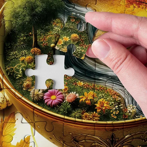 Vista 3 de Seasons of Cup - Rompecabezas para adultos de 1000 piezas de naturaleza, hermoso paisaje de plantas, flores, jardín, rompecabezas artísticos