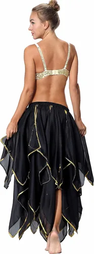 Vista 2 de Falda de gasa de lentejuelas para traje de mujer