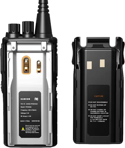 Vista 6 de SAMCOM - Radio de 2 vías de largo alcance, FPCN30A 20 canales Walkie Talkie hasta 5 millas, radio de mano recargable para senderismo al aire libre