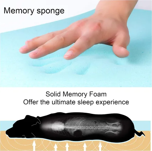 Vista 2 de Fida Cama ortopédica para perros con base de espuma viscoelástica, sofá de salón para perros con funda extraíble lavable, sofá para mascotas