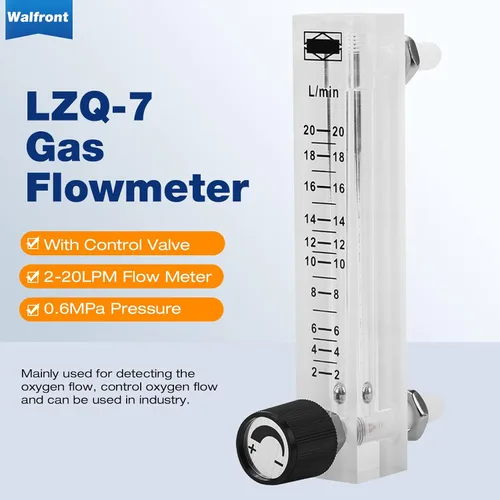 Vista 3 de Caudalímetro de gas de aire acrílico 2-20LPM con válvula de control para medir gas de control