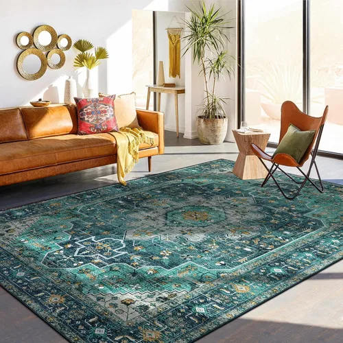 Vista 20 de Moynesa Alfombra ultra fina lavable de 2 x 3 pies, alfombra pequeña de cocina para entrada, interior, antideslizante, tapete vintage para puerta
