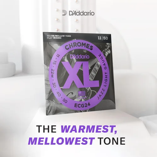 Vista 3 de D'Addario Cuerdas de Guitarra – Cuerdas de Guitarra Eléctrica XL Chromes – Entorchado Plano – Pulidas para una Sensación Ultra Suave y Tono Cálido