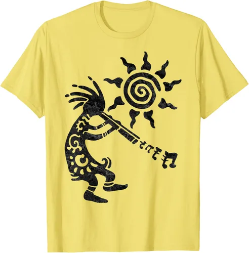 Vista 35 de Native American Kokopelli Musican With Flute 2 - Camiseta divertida para fanáticos, Blanco, S