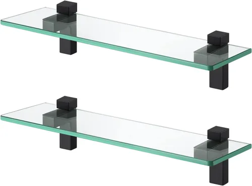Vista 21 de KES BGS3201S40-2 - Estante de cristal de pared para baño, estante de 16 pulgadas montado en la pared, acabado de níquel cepillado, BGS3201S40-2