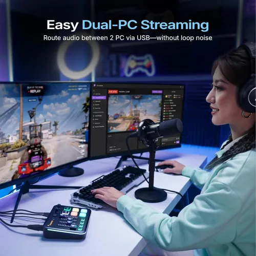 Vista 8 de MAONO Mezclador de audio para juegos G3 con mapa cualquier fuente de audio