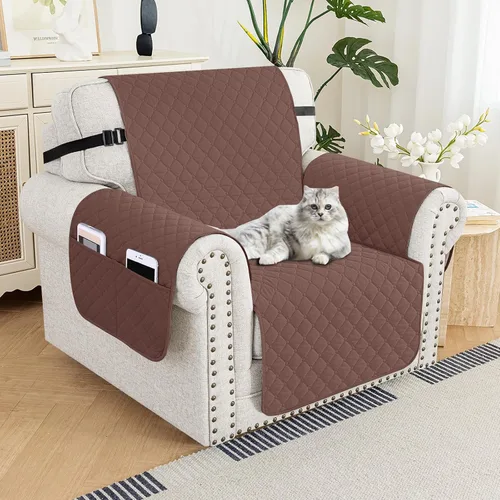 Vista 40 de XINEAGE Funda para Sillón Reclinable Resistente al Agua, Fundas Antideslizantes para Silla Reclinable con Bolsillos, Fundas Acolchadas Gruesas