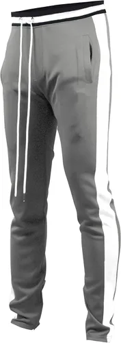Vista 8 de SCREENSHOT-Track Pants S41700 Mens Premium Slim Athletic Fitness Lifestyle Workout Bottoms - Classic Fit S41700 Bk/Pu