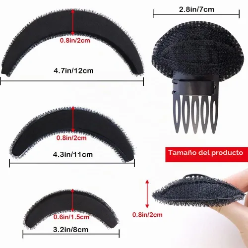 Vista 2 de 10 piezas de aumento de volumen para el cabello, esponja de soplo, juego de accesorios para el cabello, para bricolaje, mujeres y niñas