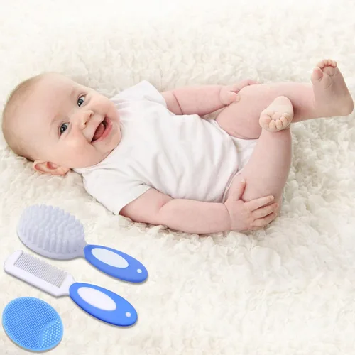 Vista 5 de Cepillo para cabello de bebé, cepillo para costra láctea, peine para cabello de bebé, set de cepillo y peine para cabello de bebé para recién