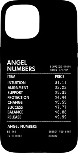 Vista 6 de iPhone 16 Números Ángel Recibo 111 222 333 444 Estuche de numerología espiritual