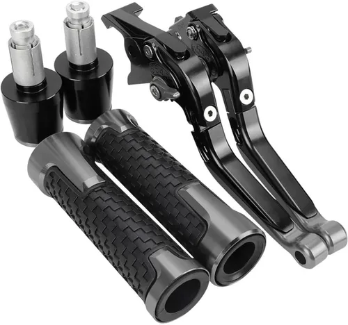 Vista 11 de Clutch For FZ8 FZ-8 2010-2018 Motorcycle Adjustable Folding Brake Clutch Levers Handgrip Handlebar Grips Ends Accessories Brake Handle(Black Black)