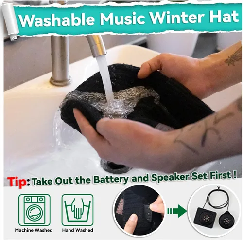 Vista 6 de Wireless Bluetooth Beanie Hat Set wWinter Cap, Unique Tech Birthday for Men Women Teenager Boy Gamer Worker