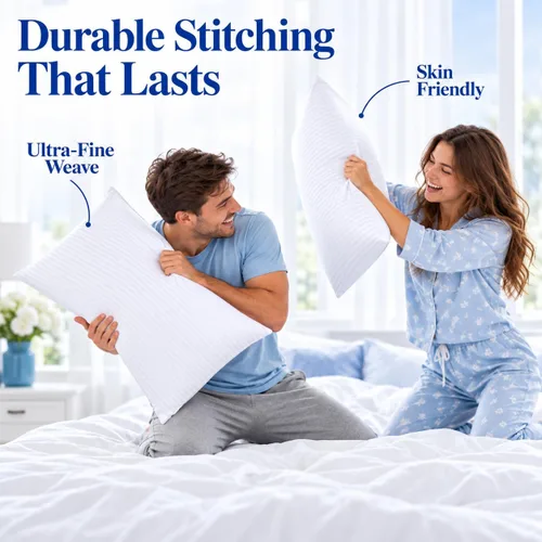 Vista 9 de Juego de 2 protectores de almohada impermeables con cremallera