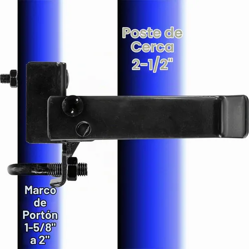 Vista 4 de Pestillo de puerta individual de brazo fuerte, pestillo comercial, para postes de valla de 2-3/8 pulgadas y eslabones de cadena de 1-5/8 a 2 Negro