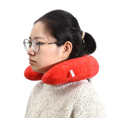 Vista 5 de Fdit Almohada en forma de U suave algodón PP lindo patrón para bebé niños asiento de viaje descanso cuello (fresa)