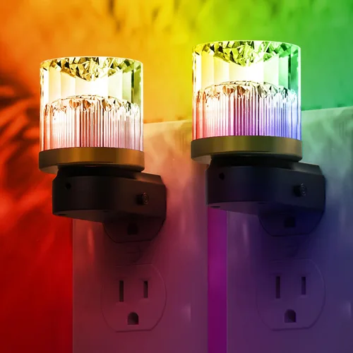 Vista 32 de L LOHAS LED - Luces nocturnas enchufables en la pared, temperatura de color ajustable 3000K/4000K/5000K, luz nocturna de burbujas con sensor