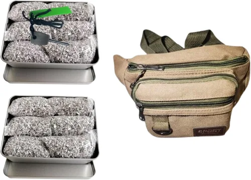 Vista 12 de Kit de iniciación de fuego con magnesio y varilla ferro – Equipo de supervivencia de emergencia con 12 bolsas de magnesio 99% puro + Bolsa