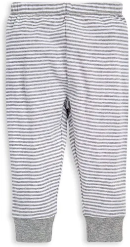 Vista 2 de Burt's Bees Baby Organic Cotton Knit Pants, Baby Sweatpants, Infant Bottoms Gris Sólido/Rayas 2-pk