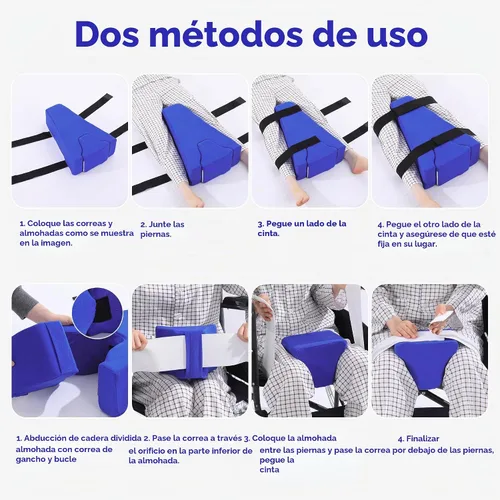 Vista 7 de HOMBYS Almohada de abducción de cadera 2 en 1 después de cirugía, separador de rodilla separable de cuña de abducción con correa para separar