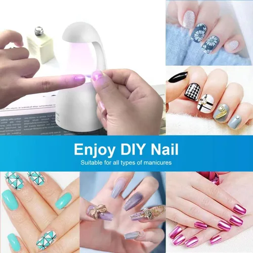 Vista 2 de Mini luz UV para uñas de gel, lámpara de uñas LED UV, diseño de extensión de uñas postizas, secador de uñas, modo de baja temperatura.