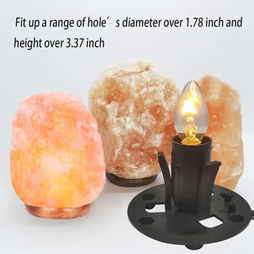 Vista 7 de Himalayan Salt Lamp Cord Replacement with Dimmer Switch, 5 Feet Cords with Base Assembly and 6 E12 Halogen Bulbs