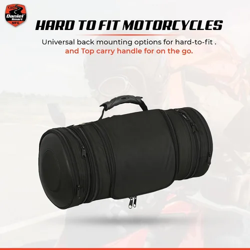 Vista 6 de Daniel Smart - Bolsa enrollable para motocicleta con múltiples bolsillos, asegura tu equipaje y cosas con facilidad, incluye cubierta de lluvia