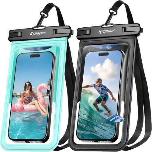 Vista 10 de Rynapac Funda impermeable para teléfono [hasta 8.5 pulgadas], paquete de 2, funda impermeable IPX8 con cordón para iPhone 17, 16, 15 Pro Max