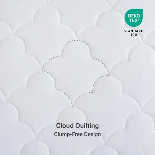 Vista 6 de Sleep Philosophy - Protector de colchón de algodón para cama individual, funda de colchón acolchada Classic Cloud, cubrecolchón natural