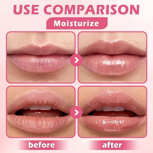Vista 4 de CAHIUYOA Bálsamo labial de abeja, 3 unidades, bálsamo labial de miel, fresa, miel, cereza, máscara para dormir, bálsamo labial hidratante de abeja