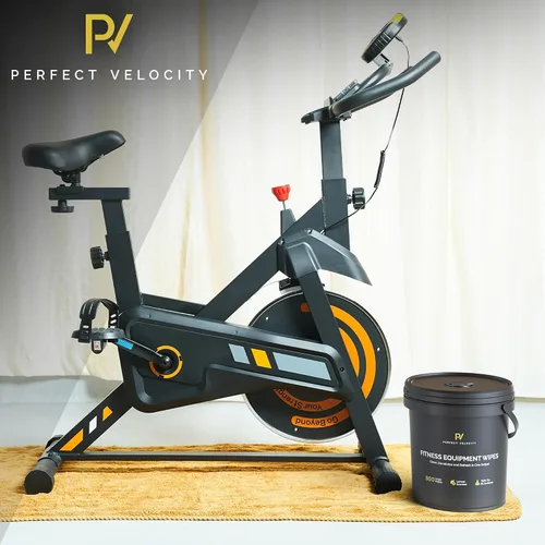 Vista 5 de Toallitas para equipos de fitness con dispensador de cubo reutilizable, 800 toallitas húmedas prehumedecidas con aroma a limón multisuperficie