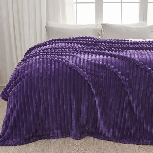 Vista 11 de NEWCOSPLAY Manta de Tiro Súper Suave Aqua Franela Sedosa Premium Forro Polar Jacquard Acanalado 3D Ligero Manta de Cama Uso en Todas las Estaciones