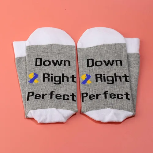 Vista 7 de LEVLO - Calcetines para concienciar al síndrome de Down Right perfectos calcetines de algodón para regalo de mamá orgullosa