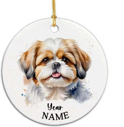 Vista 11 de Adorno de Navidad personalizado para perro Airedale, adorno de cerámica para hombres y mujeres, adornos de cerámica personalizados para perros