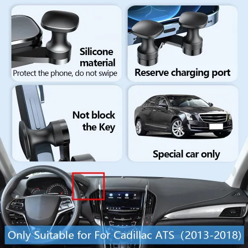 Vista 5 de Soporte para teléfono de coche para Cadillac ATS 2013 2014 2015 2016 2017 2018 Base de lujo rendimiento Premium Auto Accesorios Decoración