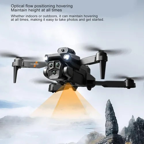 Vista 5 de Dron K6 con 3 cámaras HD, batería incorporada, cuadricóptero plegable para mayores de 14 años, vista en tiempo real, posicionamiento óptico