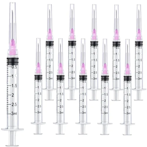 Vista 14 de Paquete de 15 jeringas de plástico de 1ml 25Ga con medición para laboratorios científicos y dispensación industrial, desechables envueltas