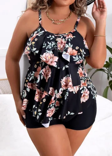 Vista 6 de B2prity Traje de baño tankini de talla grande para mujer, con control de 01
