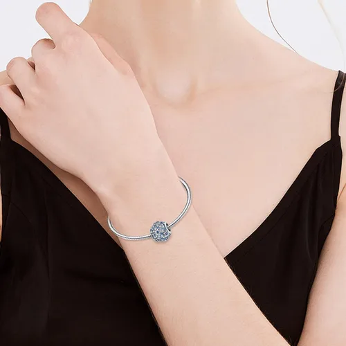 Vista 5 de Abalorio de plata de ley 925 para pulseras y collares Pandora para mujer, circonitas cúbicas 5A, cuentas de joyería