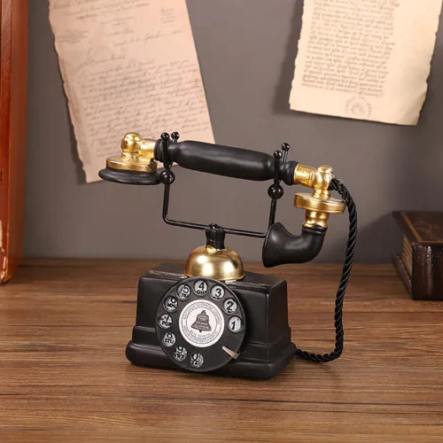 Vista 9 de Eforcase Teléfonos retro creativos decorativos modelo de teléfono decoración de pared de teléfono, decoración de teléfono giratorio de resina