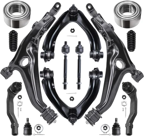 Vista 34 de Detroit Axle - Kit de suspensión delantera 4WD para Nissan Frontier Pathfinder Xterra, 2 cubos de rodamientos de ruedas, 2 brazos de control