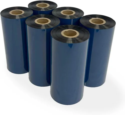 Vista 26 de Wolfbarco 1 Roll 1.57" x 1476' 40mm x 450m Premium Resin-Enhanced Wax Ribbon, Black Barcode Thermal Transfer Ribbon 1" Core Coated Ink Outside (CSO)