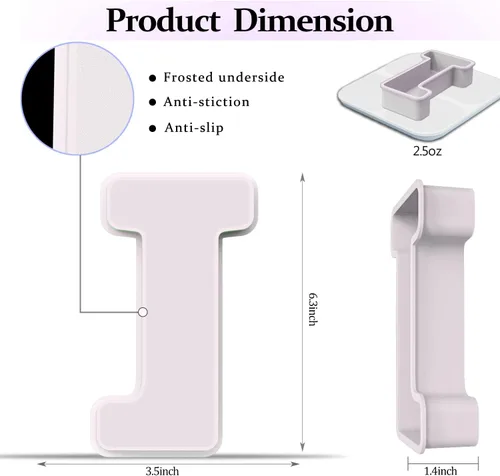 Vista 3 de Molde de resina, moldes de silicona 3D de letra J grande para fundición de resina epoxi, moldes del alfabeto de silicona para resina para arte