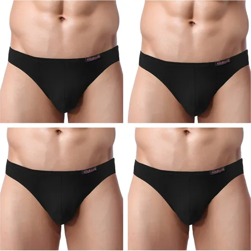 Vista 5 de Avidlove Ropa interior de bikini para hombre, calzoncillos de microfibra de tiro bajo, paquete de 4